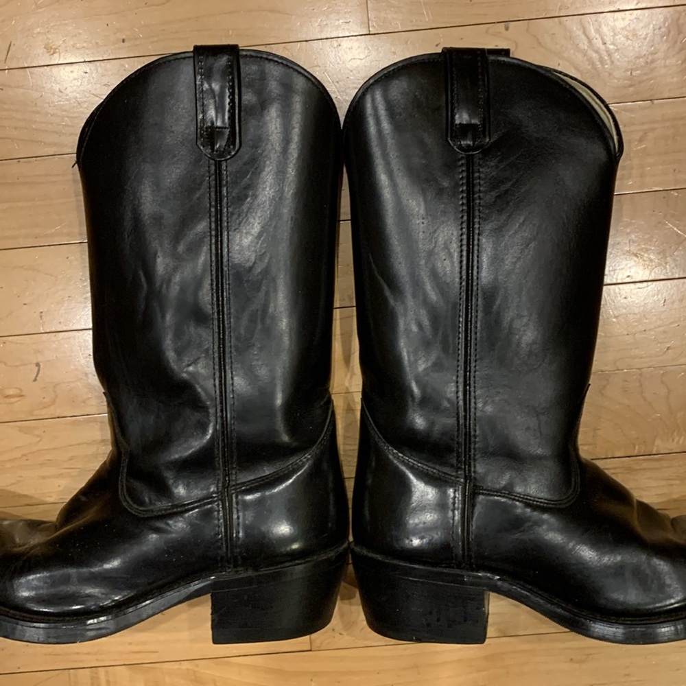 Leather Cowboy Style Boots 7.5 D - Picture 8 of 17